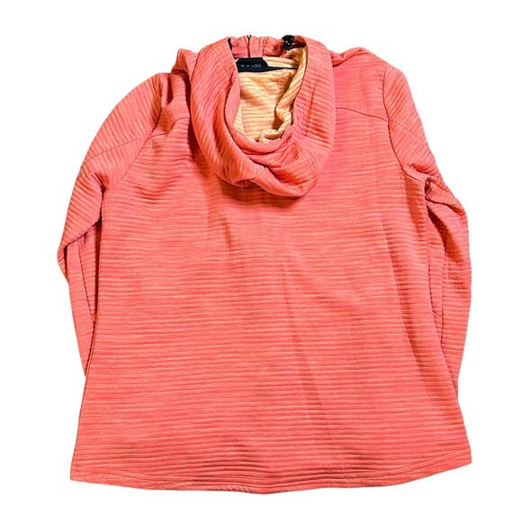 Killtec Fleece Textured Full Zip Hooded Jacket Womens Size 12 Coral Zip Pockets - Picture 8 of 8